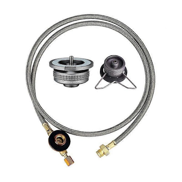 Butangassadapter for campingkomfyr Hula-kobling for utendørs matlaging Campingutstyr Tilbehør Aluminiumsmateriale Adapter og slange