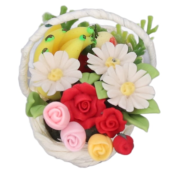 1:12 DIY Simuleringsdockhus Blomkorg Miniatyr Konstgjorda Blommor Dockhus Dekorationer