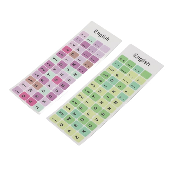 2st Tangentbordsdekaler Färgglada engelska språk Dammtät vattentät beläggning PVC-material Dator Keycaps Stickers C