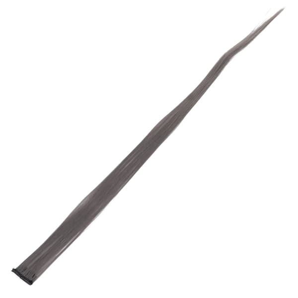 Fargede Clipin Hår Extensions Highlight Syntetisk Party Hår Extensions i Én Del (Grå)