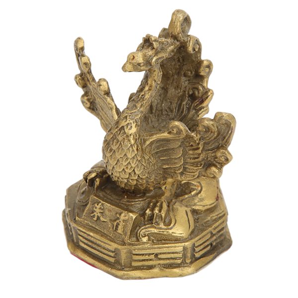 Mässing Fenix Staty Hög Hårdhet Bra Glans Fenix Dekorativa Figurer för Heminredning Samling Display Gåvor
