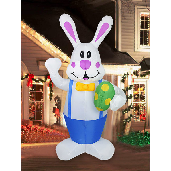 1,8M påske oppblåsbar kanin LED-lys Lysende feriestedsdekorasjon