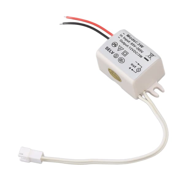 LED-drev strømadapter DC12V 3W Kompakt overspændingsbeskyttelse til LED-strips, LED-pærer, industrilamper