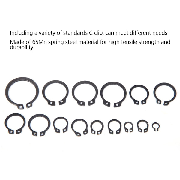 175 st C Clip 65Mn fjäderstål intern extern låsring set￠6-￠25
