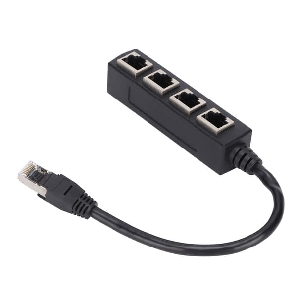 RJ45 Splitter Adapter 1 til 4 Port Glat Transmission Fremragende Forbindelse Netværkskabel Adapter