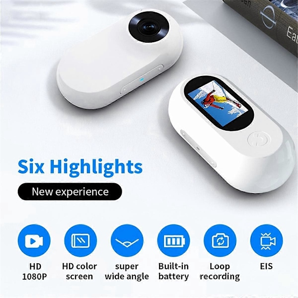 1080P Mini Action Kamera Udendørs Sport Lommekamera Sort