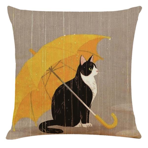 4 stk Kattepudebetræk i linned, 45x45cm, Sovesofa Decor Pudebetræk til sommerhus