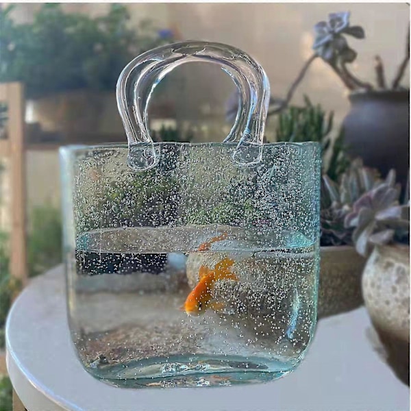 Bästsäljande Handväska Form Klar Vas, Klar Väska Glas Blomvas För Hem Bröllopsdekor Transparent Färg