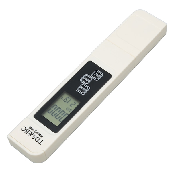 Vattenprovare 3 knappar 3 i 1 Vit horisontell display Bakgrundsbelysningsfunktion Bärbar EC-termometer för vattenbruk