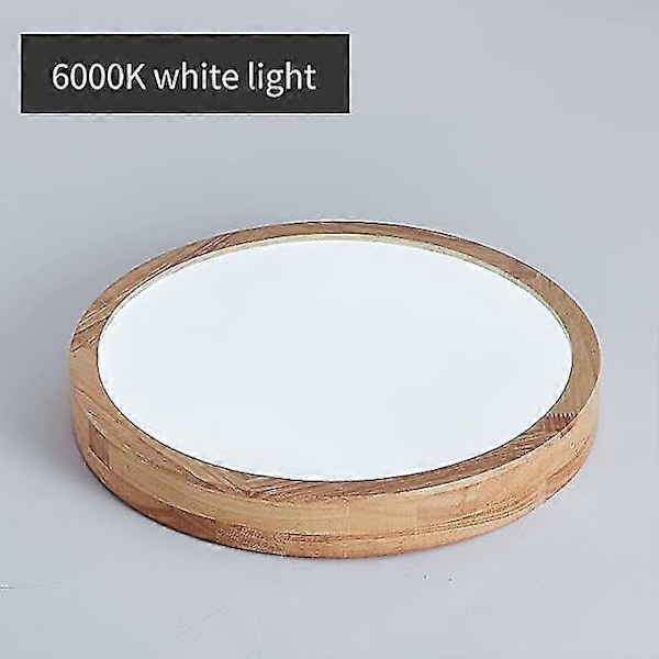 30cm Log Led Ultratynn Taklampe i Massivt Tre - JRCN Kaldhvit