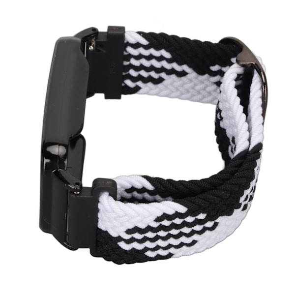 Stretch nylon flätat watch med skyddande stötfångare Case Passar för Mi Band 7 Pro Svart vitt och svart case