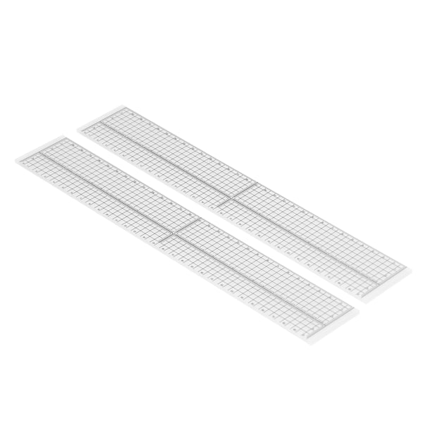 2 kpl Viivoitin Kirkas asteikko Paksu DIY Tyynyn ompelu Graafinen suunnittelu Deckle Edge Viivoitin