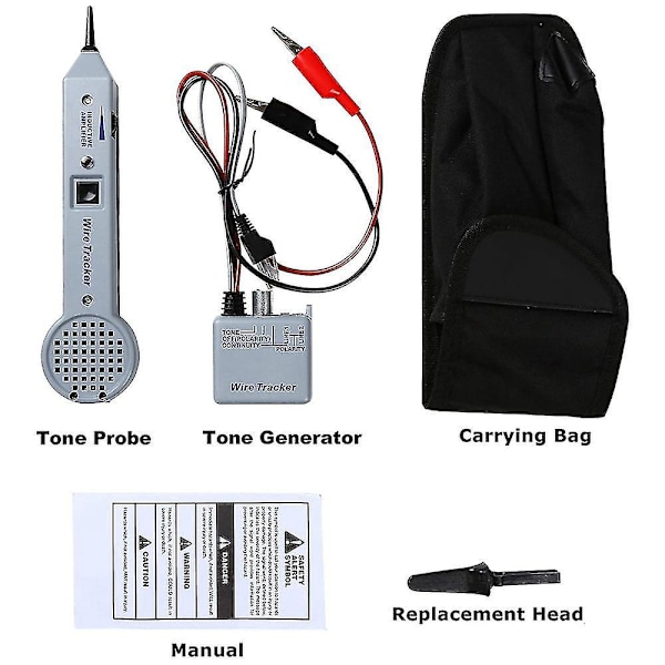 Tone Generator Kit, Wire Tracer Circuit Tester, 200EP Høj Præcision Kabel Toner Detektor Finder Tester, Induktiv Forstærker-B3