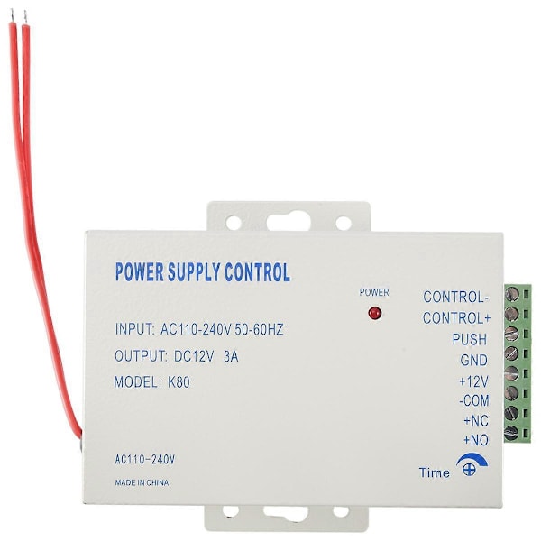 K80 Dør Adgangssystem Elektrisk Strømforsyning Kontrol DC 12V 3A