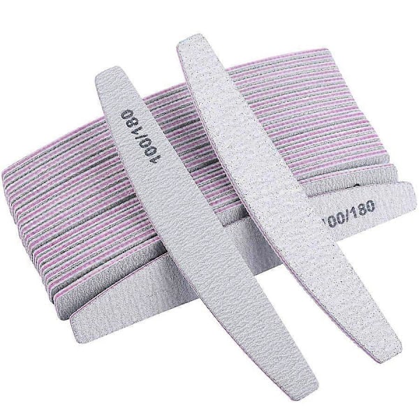 Professionellt Återanvändbart Dubbelsidigt Nagelslippapper (100/180 Korn) Manikyrverktyg Nagelstil Combo av 5/10/25 25st