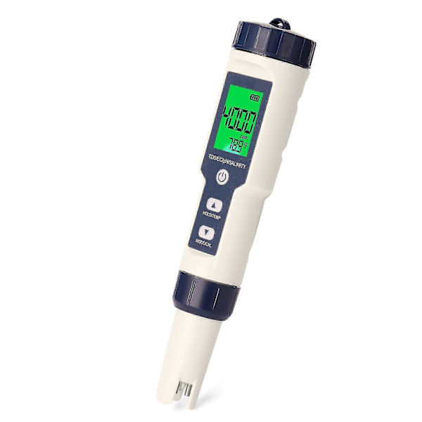 5 in 1 Ammattimainen Moniparametri Yhdistelmämittari PH/EC/TDS/Suolapitoisuus/Lämpömittari Digitaalinen