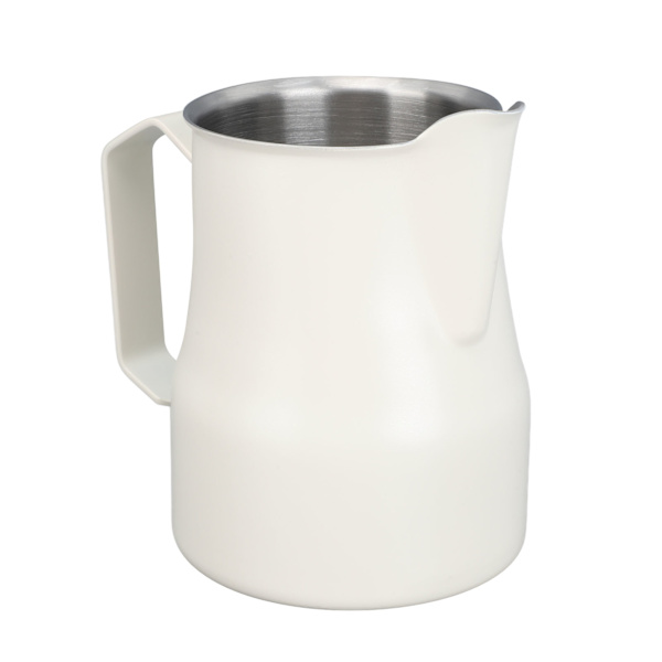 Mælkekande 450ML 304 Rustfrit Stål Skummende Kop Drypfri Kaffe Dampende Kande Hvid