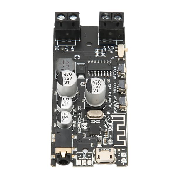 2 kanaler Bluetooth 5.0 Stereo Effektforsterkerkort Bluetooth Vokalmottaker Forsterkerkort Svart