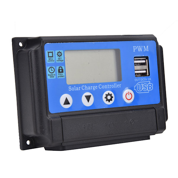 YCX-002 10-60A solcellepanelregulator ladekontroller PWM 12V/24V autofokussporing 50A