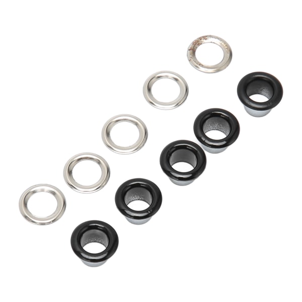 500 sett Grommet Kit 6 mm Rund Kobber Utsøkt Enkel å bruke Multi Purpose Eyelet Kit for reparasjonsdekorasjon DIY Glossy Black