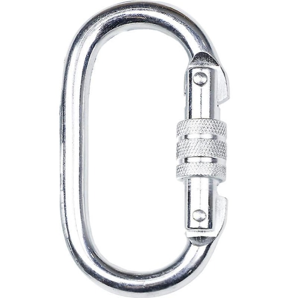 Klätterkarbin med skruvspärr - Tungt, mångsidig krok (O-form, 2-pack)