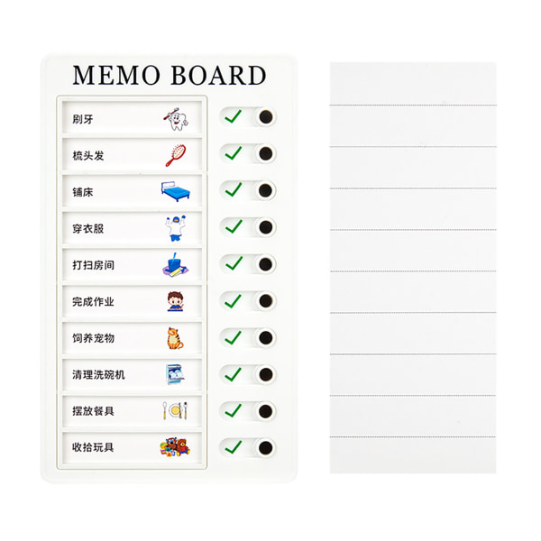 Checklista för barn DIY Rimligt arrangemang Bärbar sysslochecklista med löstagbart papper för hemmet 20 ark Ersättningskort