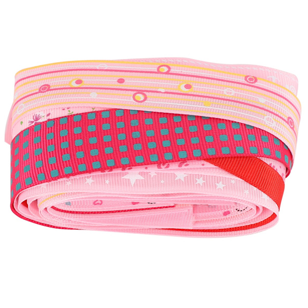 12 st färgade band DIY tyg dekoration båge hår accessoarer presentförpackning 6-25 mm rosa serie