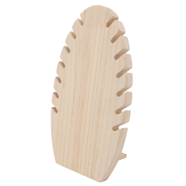 Smycken Display Stand Fristående trä Handgjorda Flame Löv Form Halsband Hängare Skrivbord Smyckesställ