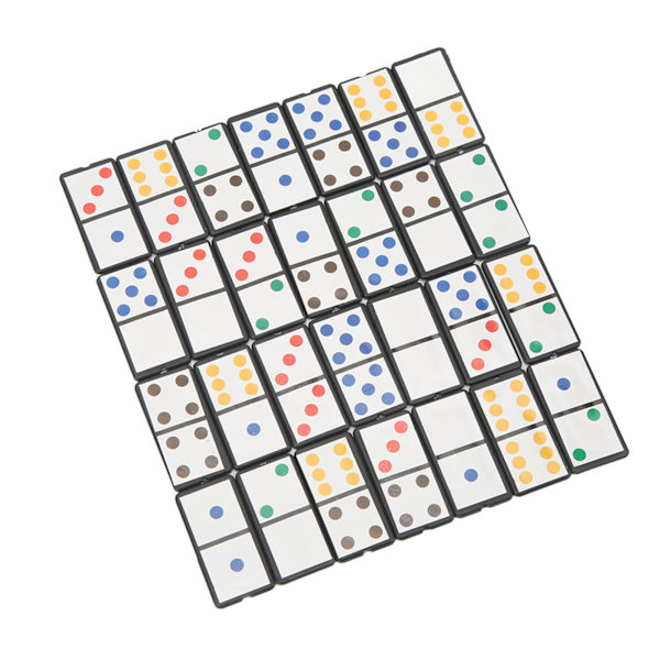 28 st Double Six Dominoes Set Bärbar plastbräde interaktivt spel med färgglad prick för barn som lär sig