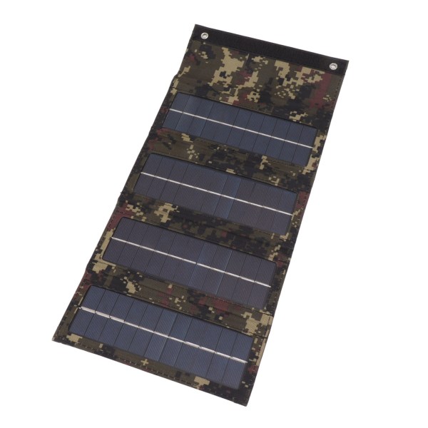 40W 4 Fold Solcellepanel Opladningstaske Sammenklappelig Taske Foldbar Monokrystallinsk Solcellepanel Oplader til Udendørs Camping Vandring Nødopladning Camouflage