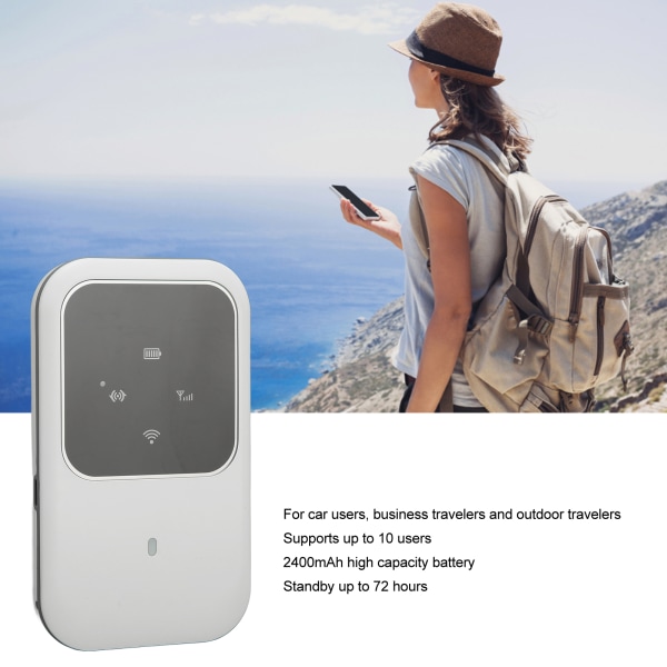 H80 Mobile WiFi Hotspot Multifunktionspluggkort Slim Bärbar 4G WiFi-router med LED-skärm för utomhusbilresor