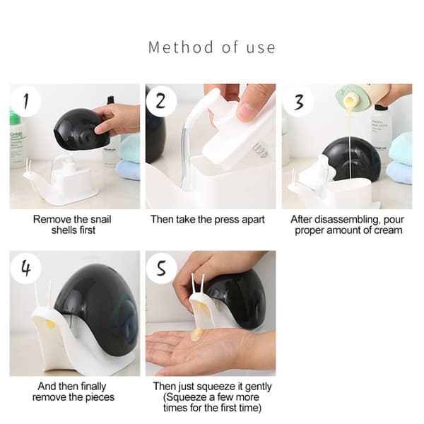 120 ml Design Snegl Sæbedispenser Flydende Sæbepumpe Dispenserflaske til Køkken Badeværelse Gave
