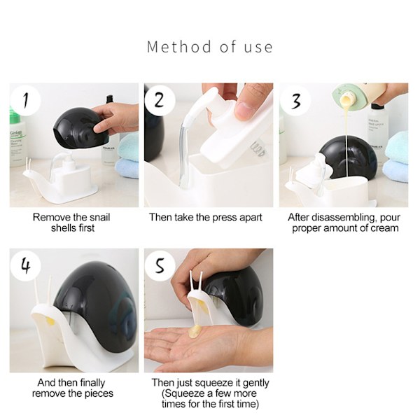 120 ml Design Snigel Tvålpump Flytande Tvålpump Flaska för Kök Badrum Present