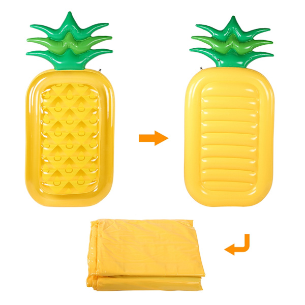 Miljøvennlig oppblåsbar ananas luftmadrass flytende vannpute seng