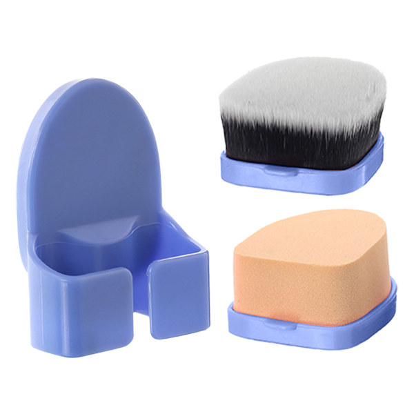 Multifunktionel Foundation Makeup Børste Elastisk Kosmetisk Pudderbørste Makeup Værktøj Blå