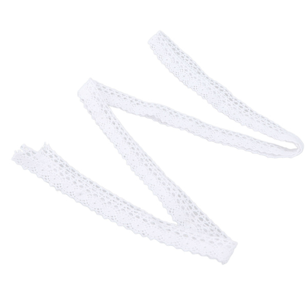 Spetsband DIY Bomulls Nät 1,5 cm Bredd 20 Yards Utsökt Spetskant för Gardin Kläder Duk Present Dekoration Vit