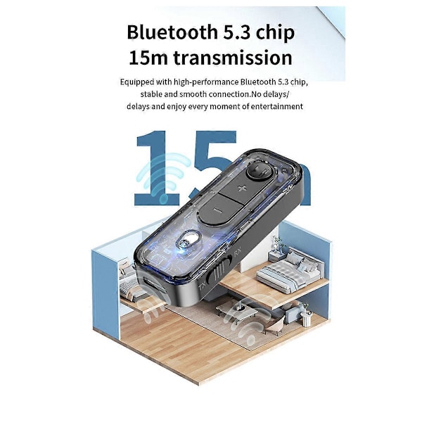 Bluetooth 5.3 Audio Receiver Transmitter Stereo Musik Adapter