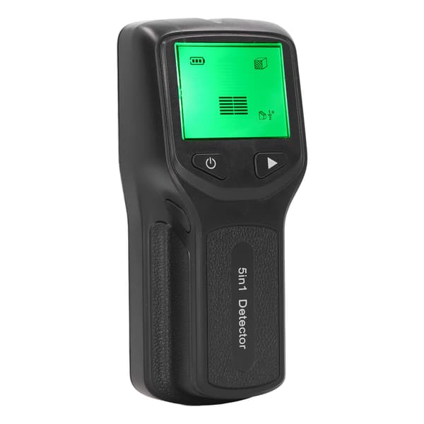 Søger til bjælker Vægscanner Sensor 5 i 1 Detektor HD LCD-skærm til træ AC-ledning Centerkant Sort