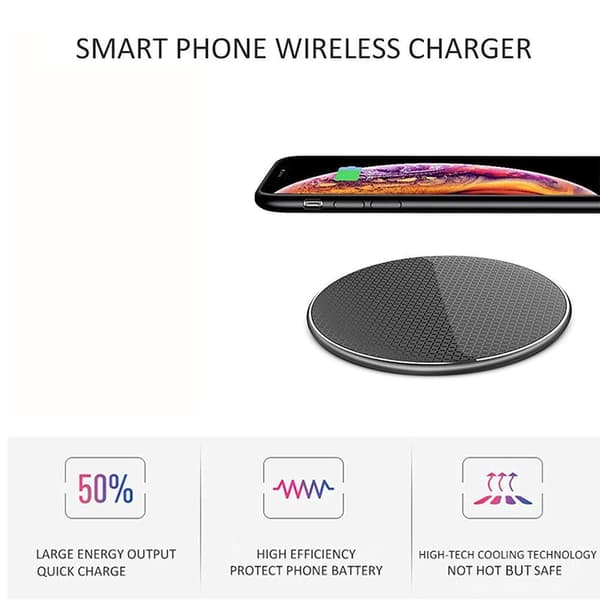 Trådløs oplader Trådløs ladestation kompatibel med iPhone til Huawei til Xiaomi