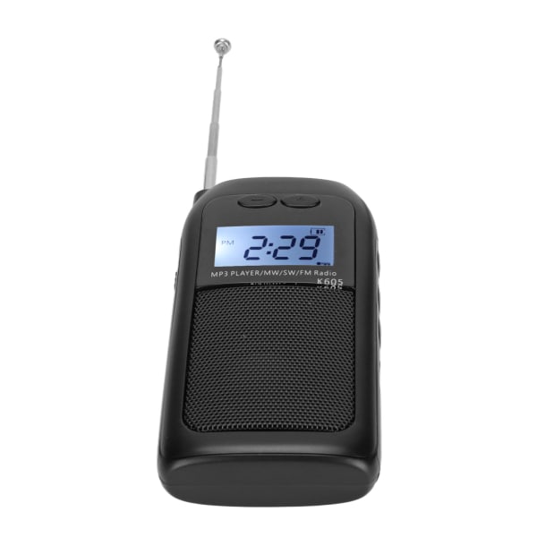 Digital Radio Multifunksjon FM MW SW Full Band støtter MP3-avspillingsformat Lommeradio for jogging og trening