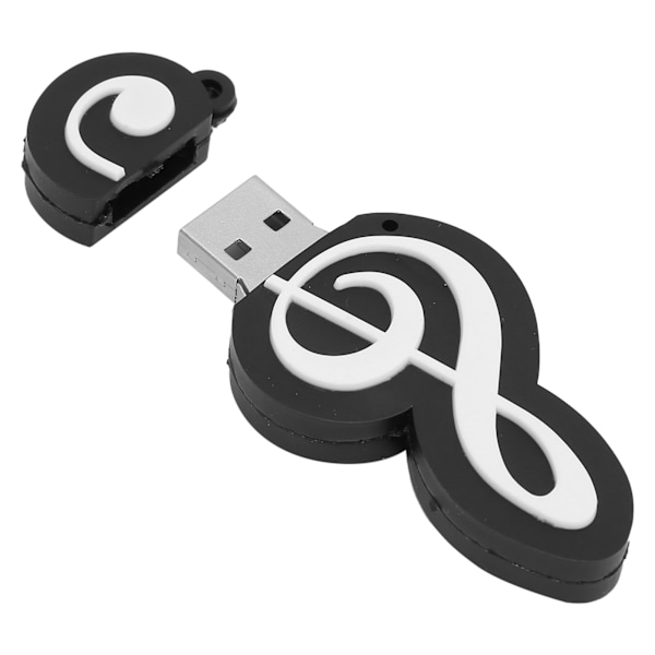 Musta Note Appearance USB-muistitikku Söpö musiikki Elokuva Tiedonsiirto USB-tikku Lahja 128 Gt