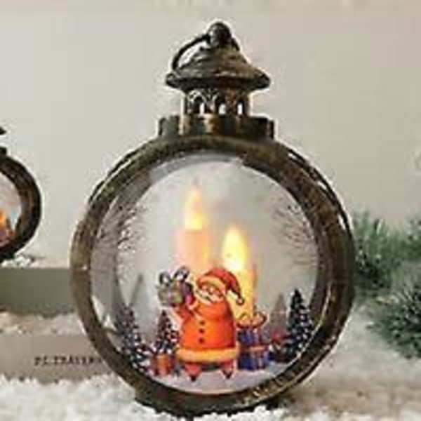 Julepynt lys gamle mand snemand vinduesdekoration retro restaurant bar udklædning rund lys gylden bronze gamle mand gave