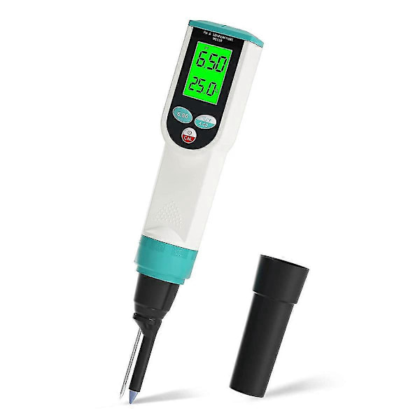 PH-måler med ATC fødevare PH-tester, vandtæt digital fødevare PH-måler med høj præcision PH/temperaturprobe