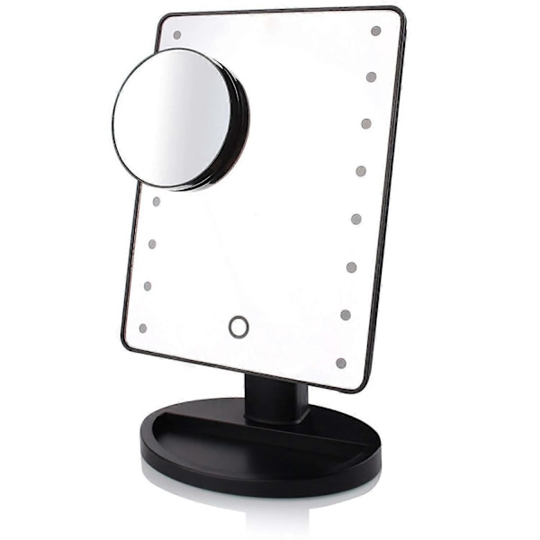 Vit Belyst Spegel, 10X Förstorande LED Sminkspegel, LED Spegel, USB Och Batteriladdning, 180 Sminkspegel, Belyst Förstoringsspegel För Smink,