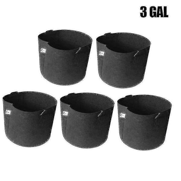 5-pack Heavy Duty Thickened Non-woven Fabric Pots Grow Bags With Handles Garden Tools