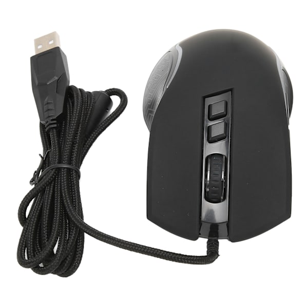 Gaming mus USB2.0 4 justerbar DPI RGB baggrundsbelyst ergonomisk design optisk sensor bærbar mus til spil kontor hjem sort