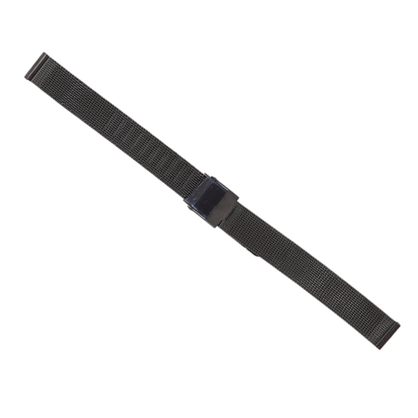 Meshflätad armband i rostfritt stål för män och kvinnor, justerbart ersättningsarmband för klocka, tillbehör, svart, 0,71 tum