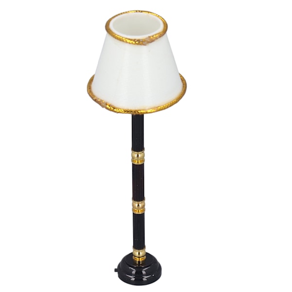 1:12 Dockhus Miniatyr Golvlampa Batteridriven LED-lampa Modell Leksak Livslik Utsökt Metall Dockhus Möbler Dekor