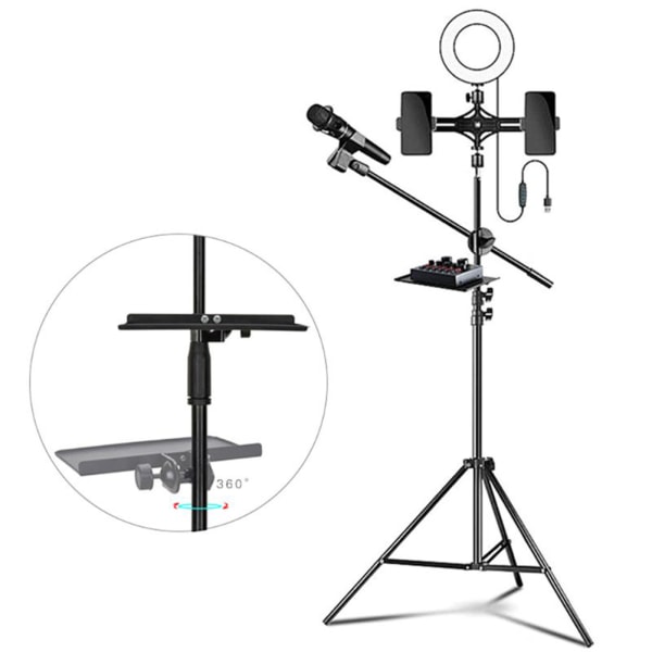 Lydkortbakke Live Broadcast Mikrofonstativ Holder til telefonclips Mikrofonstativ Mikrofonholderbakke
