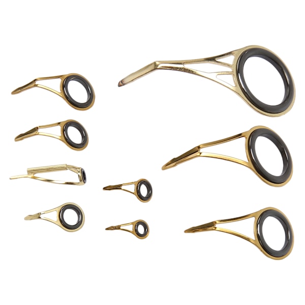9PCS fiskestangspiss guide reparasjonssett rustfritt stål keramisk ring stangspiss guide erstatningssett